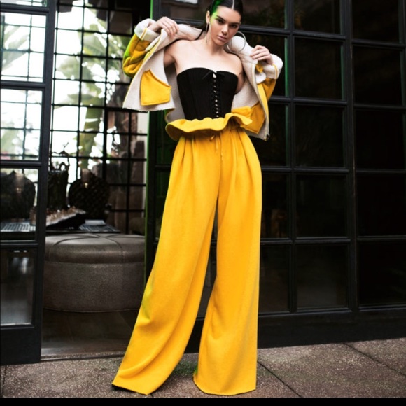 Lexi Drew Pants - Yellow Paper bag Tie Pants